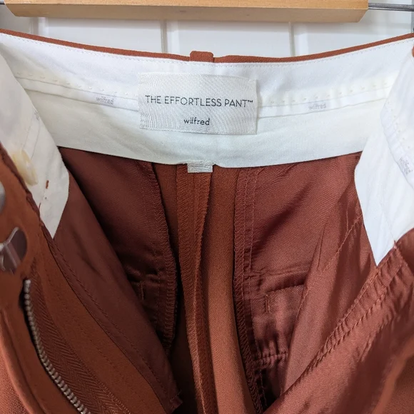 Aritzia Wilfred Effortless Dress Pants in Rust Orange Size 8 - Picture 5 of 10